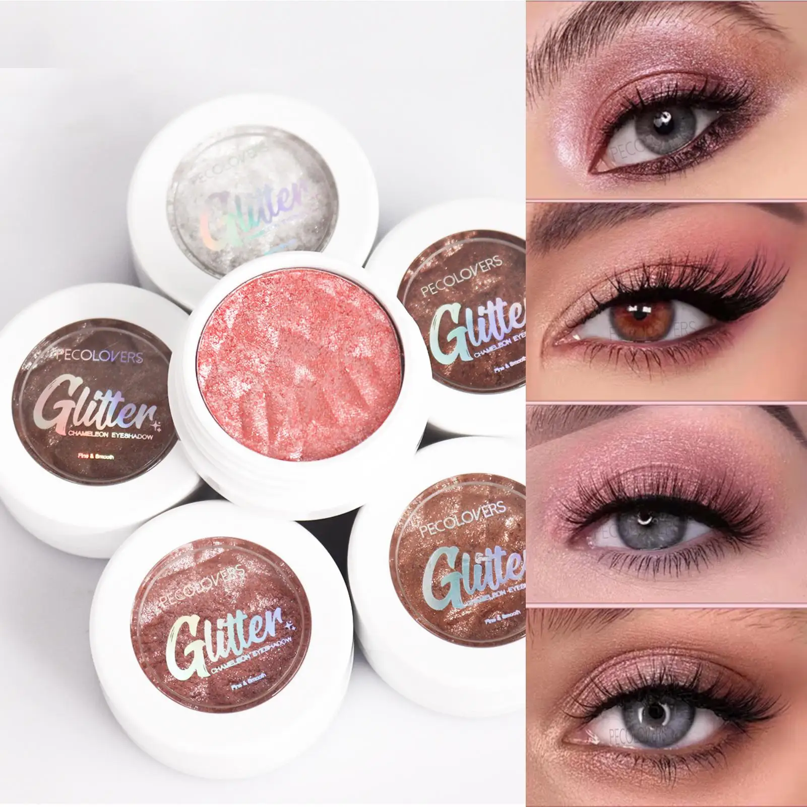 1PC Pink Eeyeshadow Pattle  Waterproof and Sweatproof, Easy-to-blend Formula, Suitable for All Skin Tones, Dazzling Pearlescent