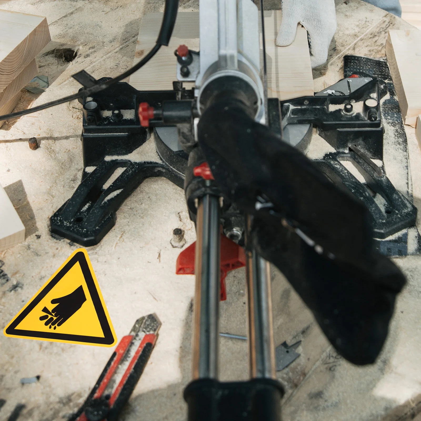 3 Pcs Safety Warning Stickers Hand Crushing Sign Self Adhesive Vinyl Labels Machine Caution Decals Traffic Signs