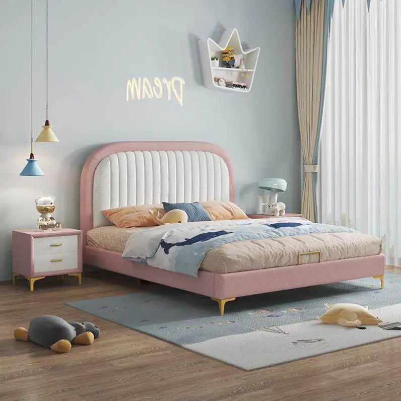 *Single Bed for Kids Loveseat Sofa King Size Upholstered Modern Solid Wood  Single  Sheet Set Bunny
