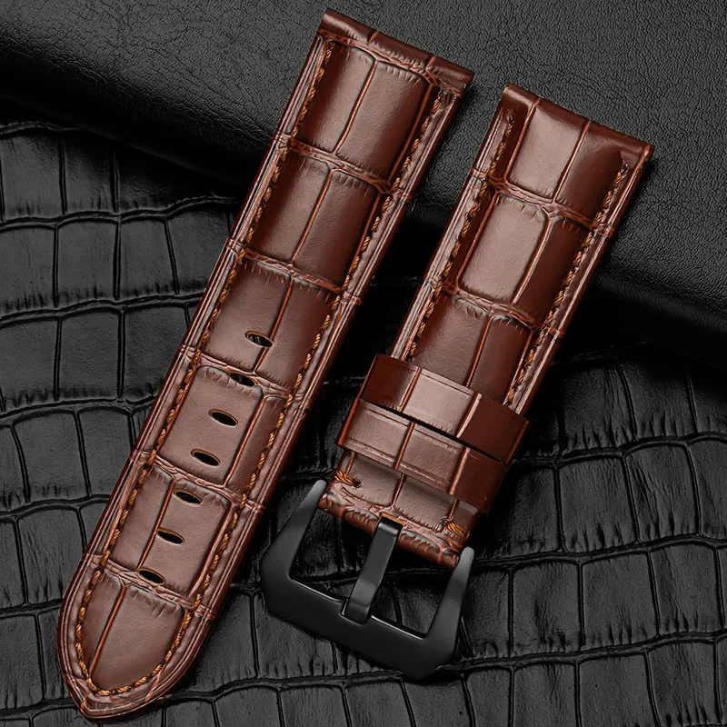 Suitable for Panerai   Watch Strap, European and American matte retro rough Crazy Cow  Strap 22mm26mm