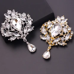 Luxury Rhinestone Brooches For Women Vintage Designer Crystal Brooch Pins Jewelry Party Wedding Gifts Dress Suit  Accessories