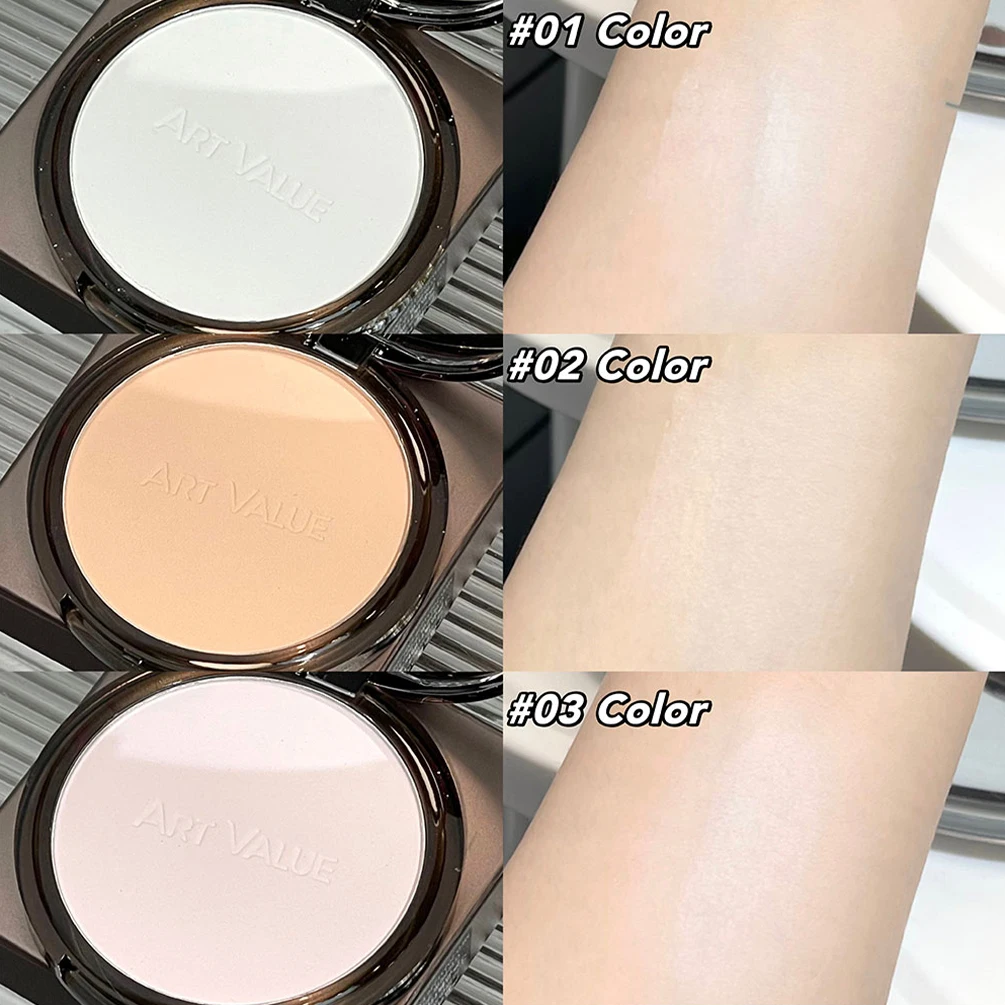 3 Colors Make Up Face Pressed Powder Long Lasting Oil Control Face Foundation Waterproof Face Powder Brighten Skin Concealer