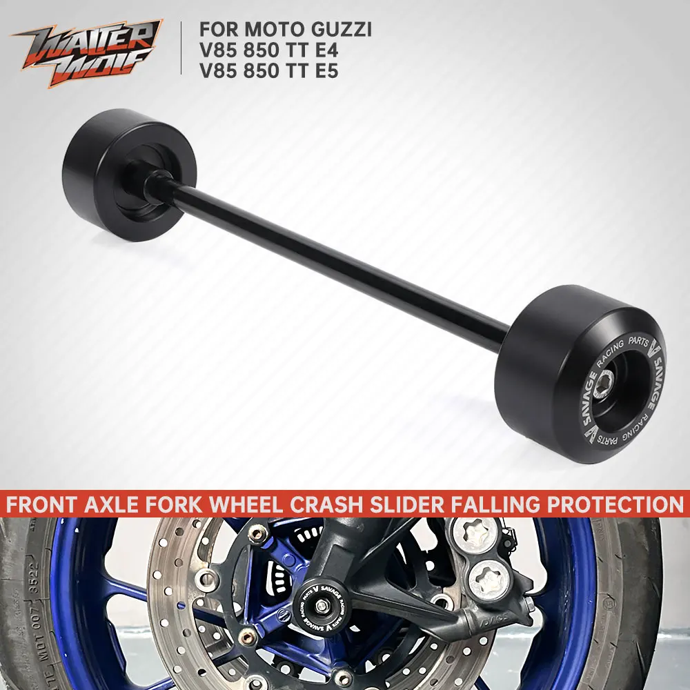 

For Moto Guzzi V85 850 TT E4 E5 2019-2024 Falling Protection Front Fork Axle Swingarm Wheel Slider Crash Sliders POM Protector