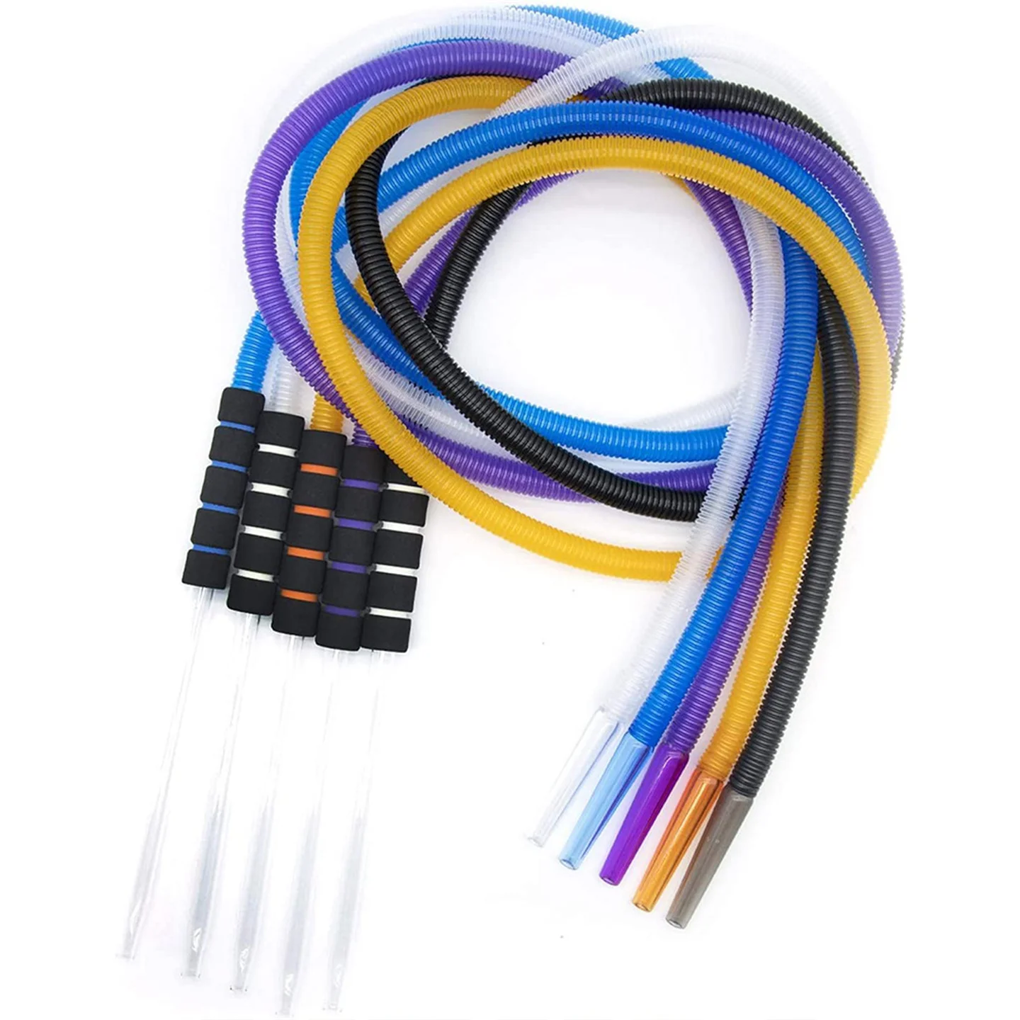 

Стеклянный мундштук, губчатая ручка и изогнутый шланг для кальяна из ПВХ 1,8 м, аксессуары для трубок для кальяна