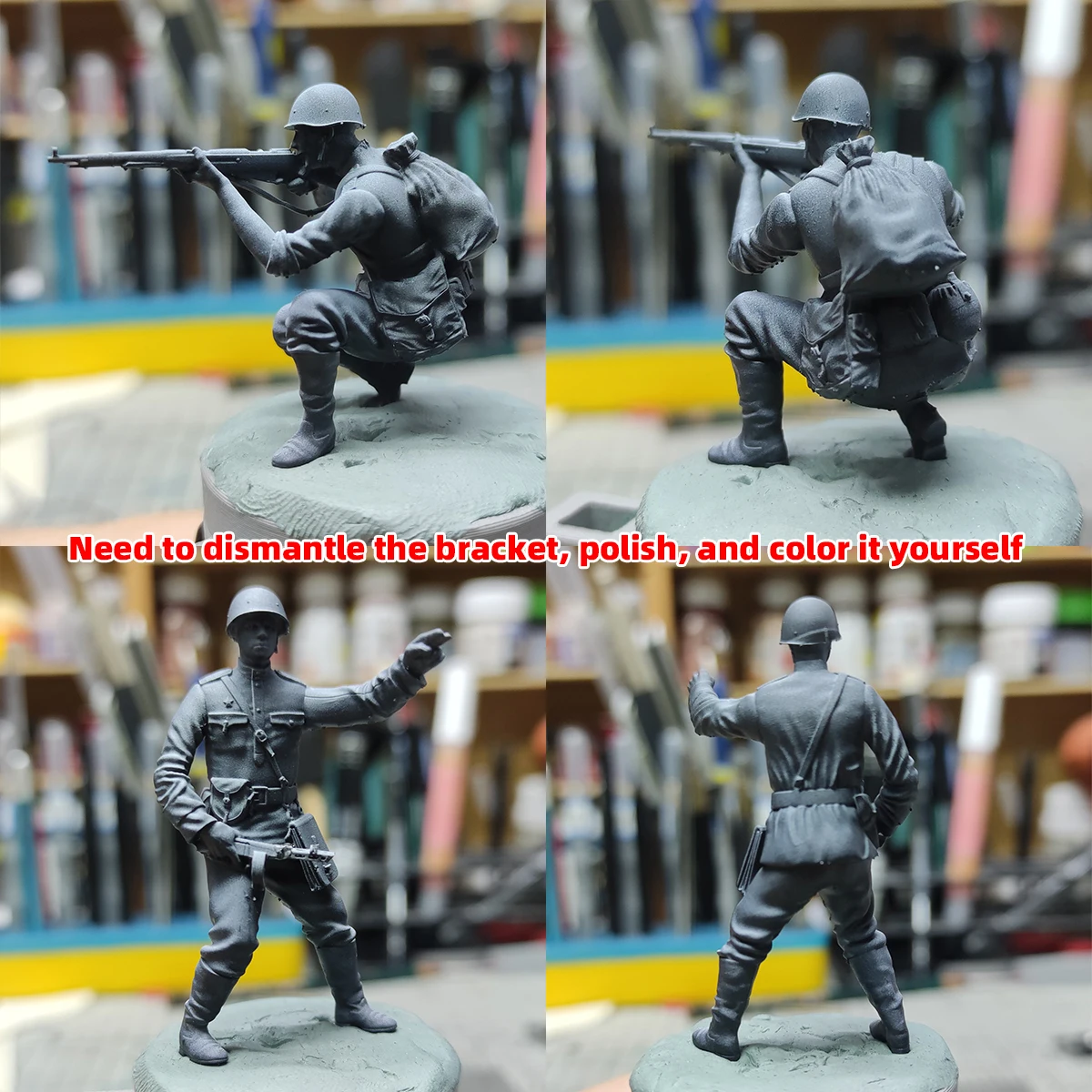 3D Sowjetunion Marscharmee Figuren Soldaten-Team Militär-Set Montage Miniatur Diorama Maßstabsset Modellbausatz 1/72 1/35 1/48 – Detail 2