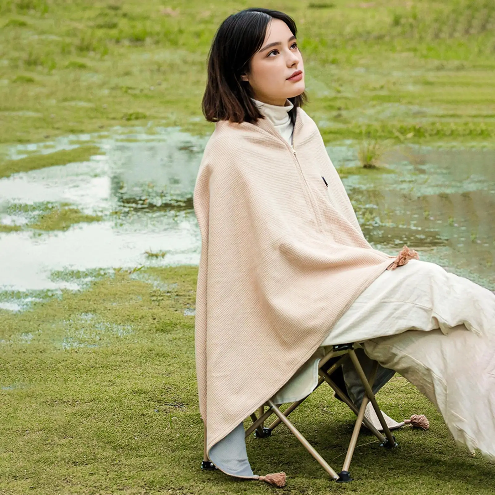 

Large heated shawl with Intelligent Temperature Control Electric Warm Blanket for Camping Office Outdoor Travel Bedroom