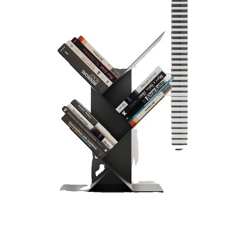 Wrought iron multi-layer desktop tree-shaped bookshelf Children's simple shelf Student desktop vertical bookshelf