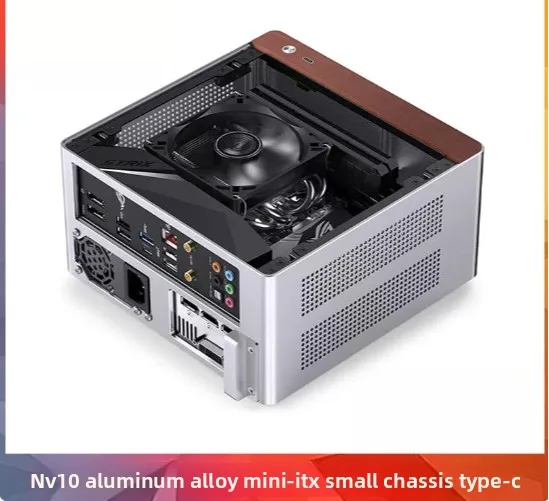 NV10 Aluminum ITX Mini PC Case A4 Small Form Factor Chassis Desktop Computer Case for Gaming HTPC Portable DIY Build