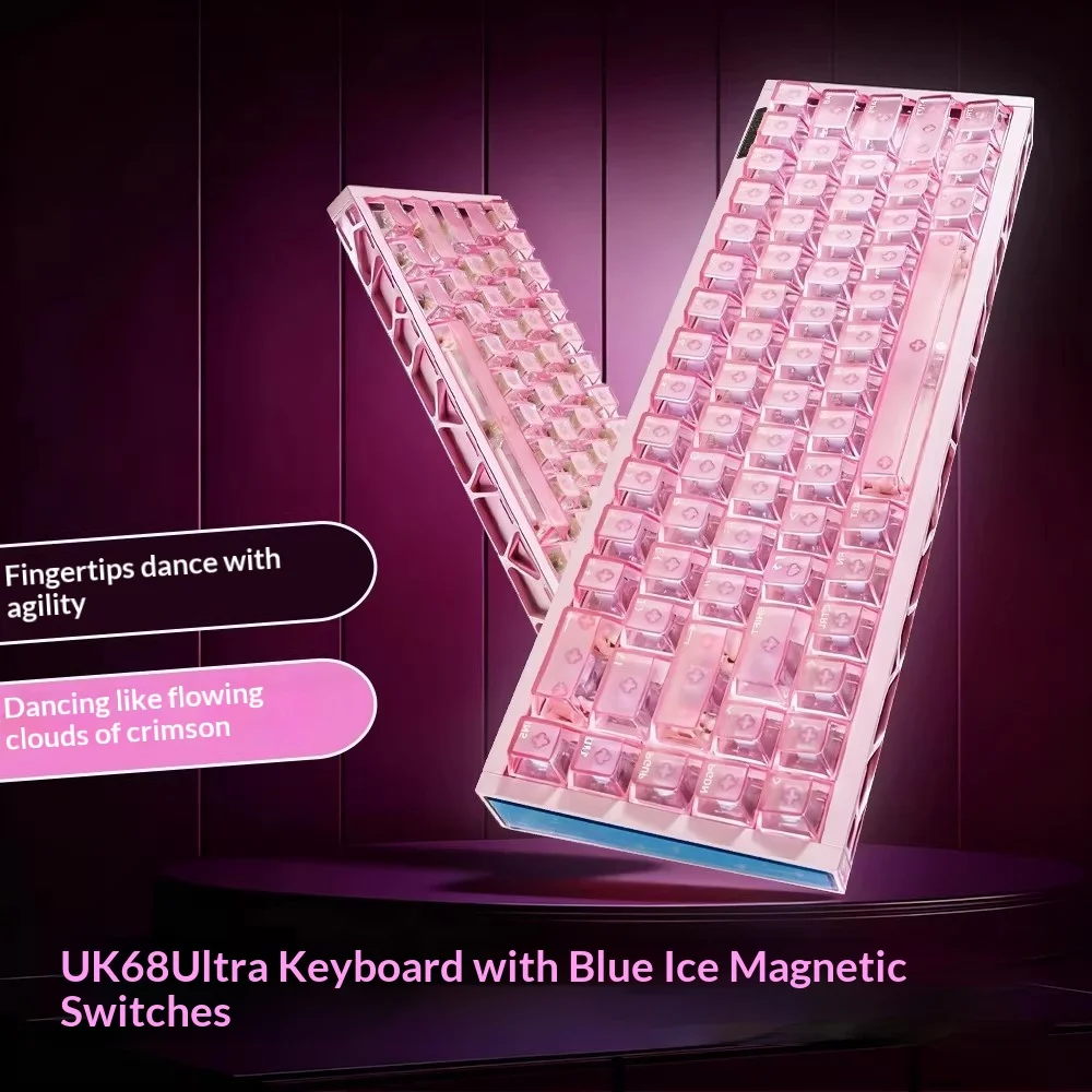 UK68 Ultra Magnetic Keyboard Hollow Aluminum 8K RT0.01 ARGB High Performance Hot swappable Esports Keyboard PC Accessories