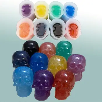 骷髏樹脂模具 矽膠模具 環氧樹脂澆鑄 8件套 迷你3D骷髏蠟燭模具 萬聖節鑰匙圈配件 8 最佳銷售 迷你矽膠模具 - №5
