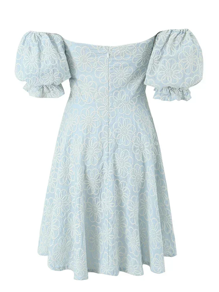 2025 kobiet lato wąska Mini sukienka z nadrukiem Vintage głęboki dekolt z krótkim rękawem Party kobiece eleganckie sukienki na co dzień Vestidos