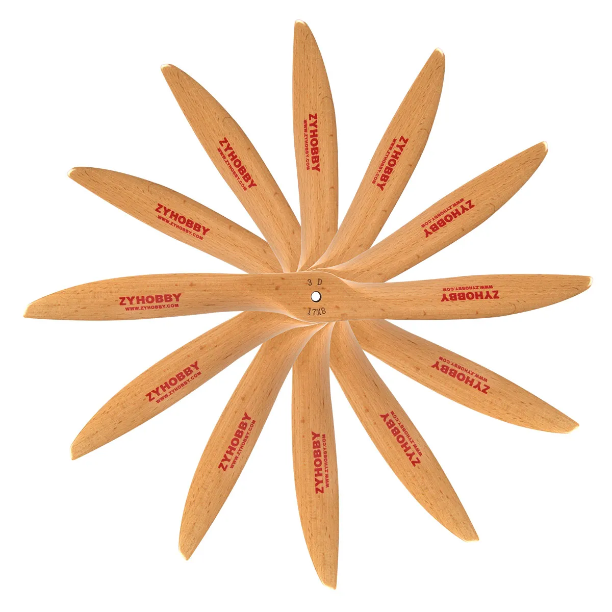 1Pc 3D 2-Blade 17X8 17X10 18X10 19X8 19X10 20X8 20X10  Strong Wooden Beech Propeller Gasoline Prop for RC Plane