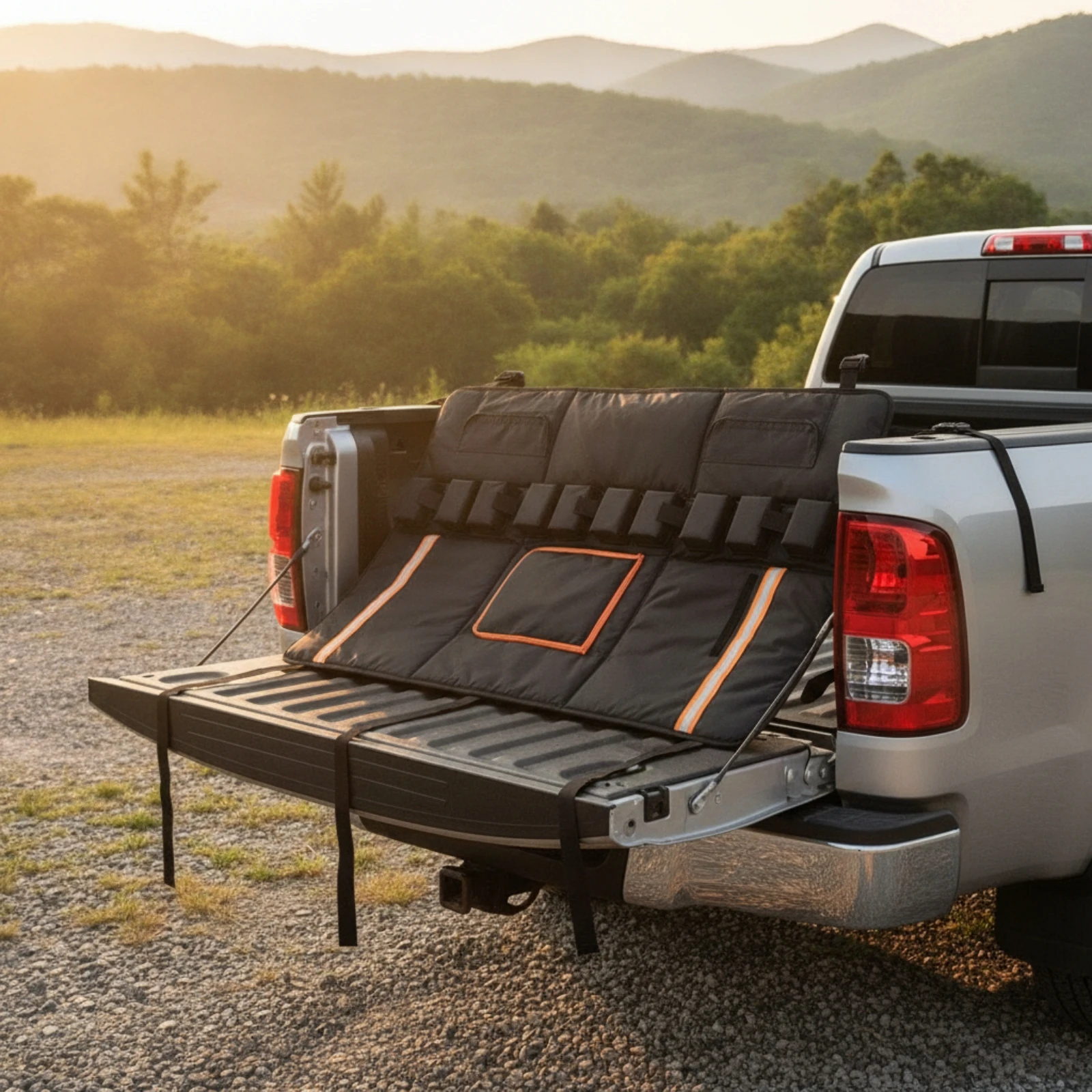 Tailgate Pad with Straps Reinforced Tailgate Cycling Pad Scratch-Resistant Heavy Duty for Cyclists, Pickup Truck