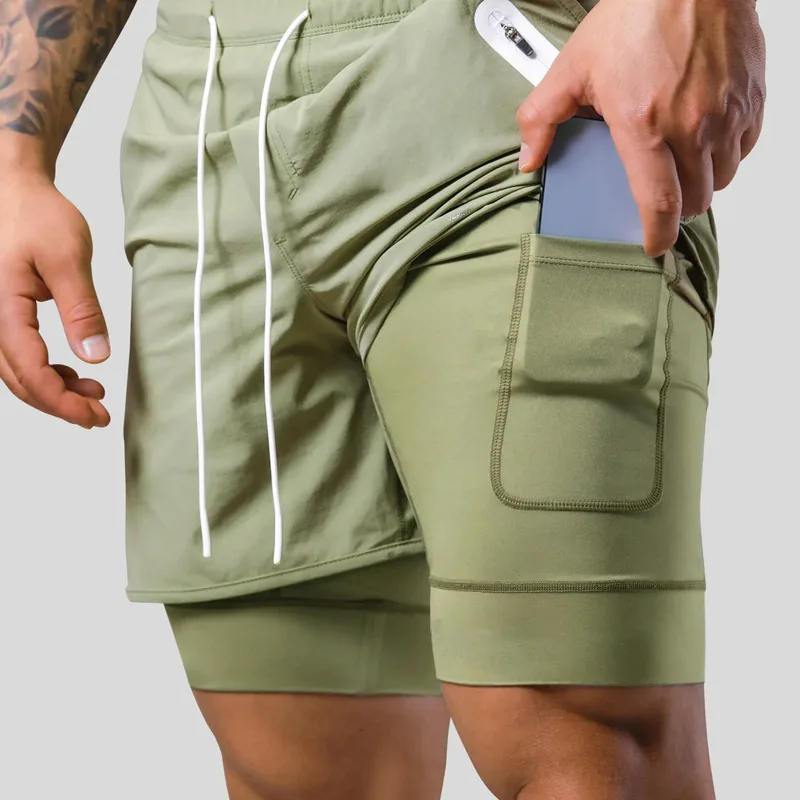 Circft-Short de sport décontracté pour homme, double couche, faux deux pièces, basket-ball, fitness, anti-transpiration, séchage rapide, été, nouveau