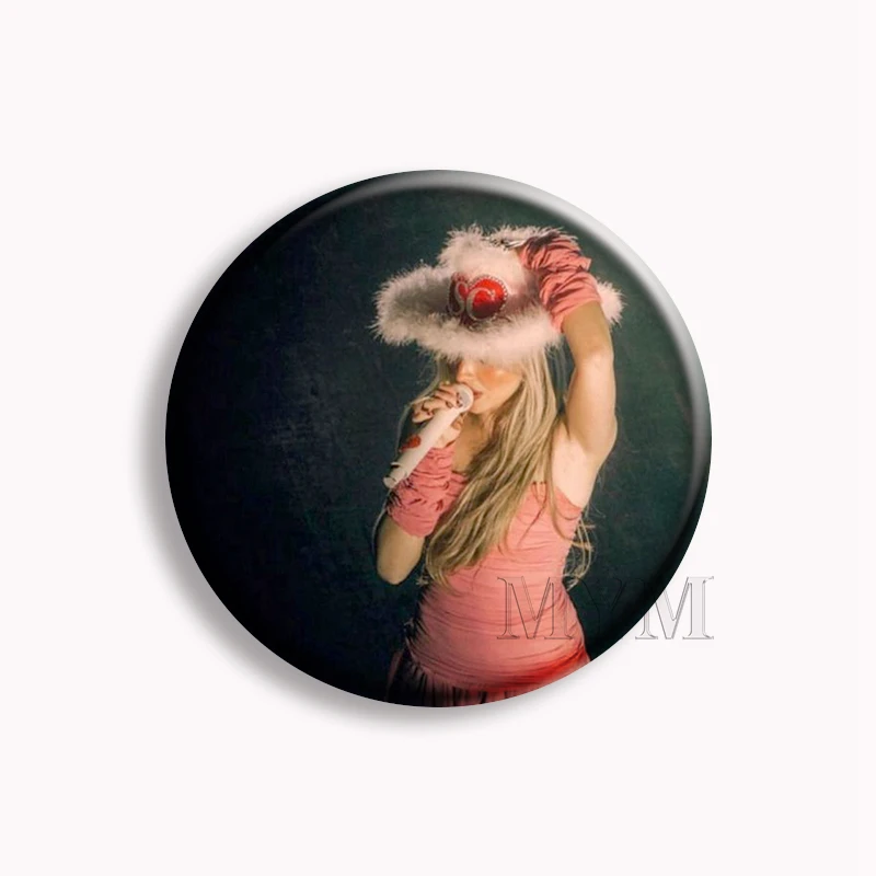 Hot Singer Sabrina Carpenter Aesthetic Soft Button Pin Vintage Music Album Cover Brooch Badge Bag Decor Accessories Fans Collect