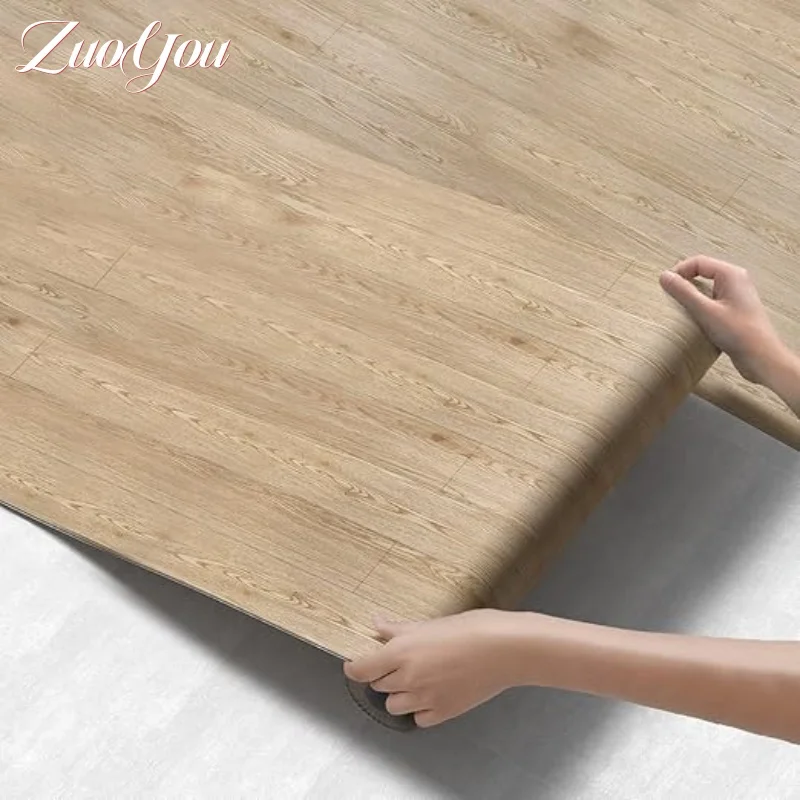 

Imitation Wood Grain Self Adhesive Floor Sticker for Kitchen Living Room Decor Waterproof Peel and Stick PVC Floor Wall Stickers
