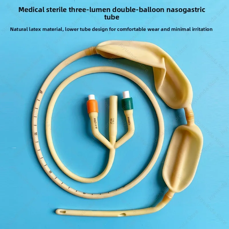 Sterile Three Lumen Double Balloon Gastric Tube Latex Disposable Stomach Compression Hemostasis