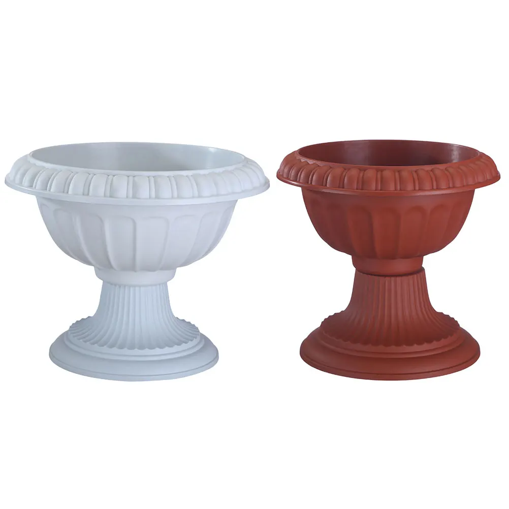 

2 Pcs Roman Column Flower Pots Durable PP Material Planters Wedding Balcony Decorations Plastic Containers