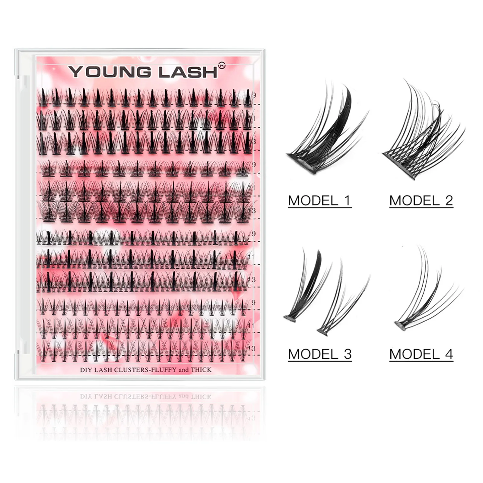 Pestañas postizas de visón con volumen 20D, Base de unión térmica, extensión de pestañas para mujeres, diseño de borde de cola de pez para maquillaje de ojos espectacular