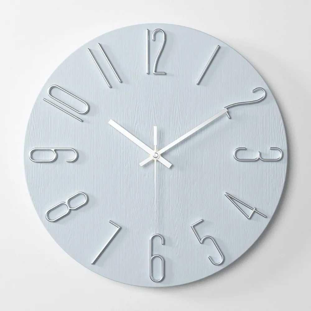 30cm 12inch Round Wall Clocks Easy-to-read Accurate Numerals Wall Mounted Clock Battery Operated Silent Hanging Clock