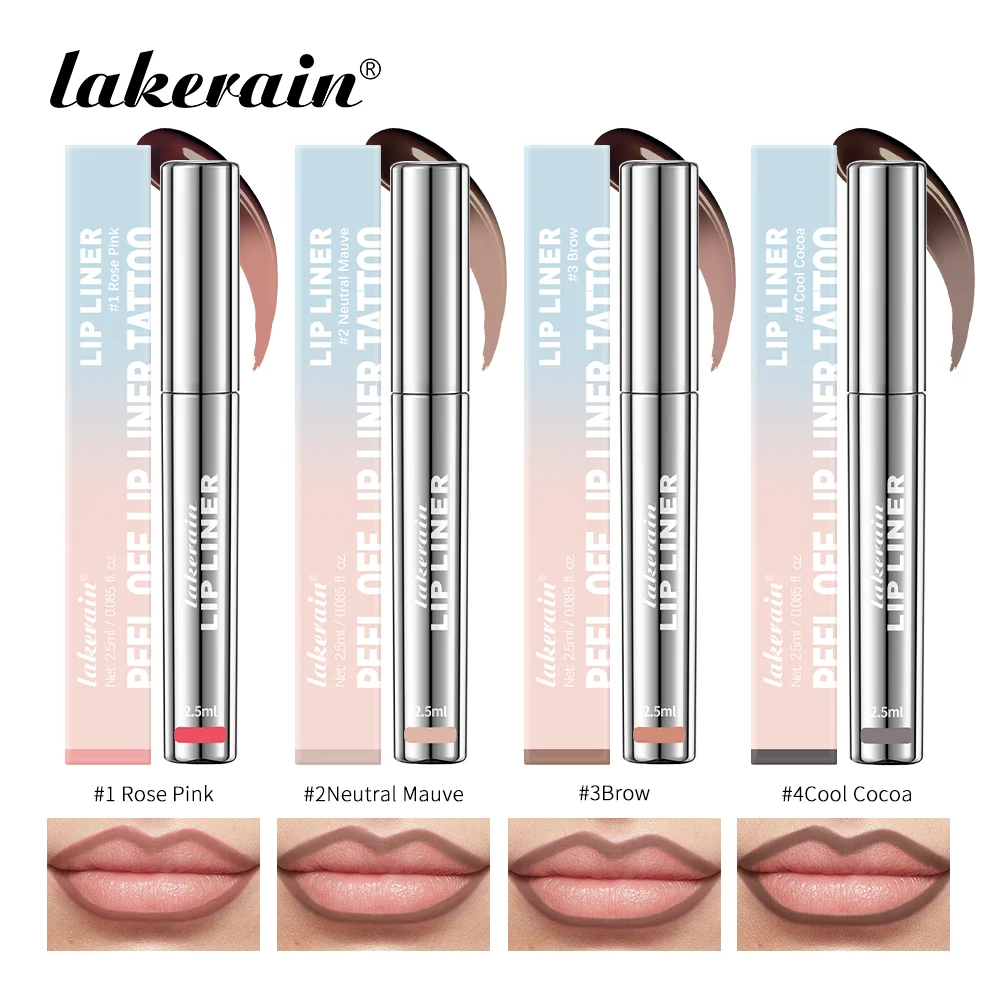 Wysoce pigmentowana konturówka do ust Tatuaż Matte Peel Off Enhance Lip Liner Trwała plama na usta Wodoodporna 4 kolory Odporna na transfer szminka