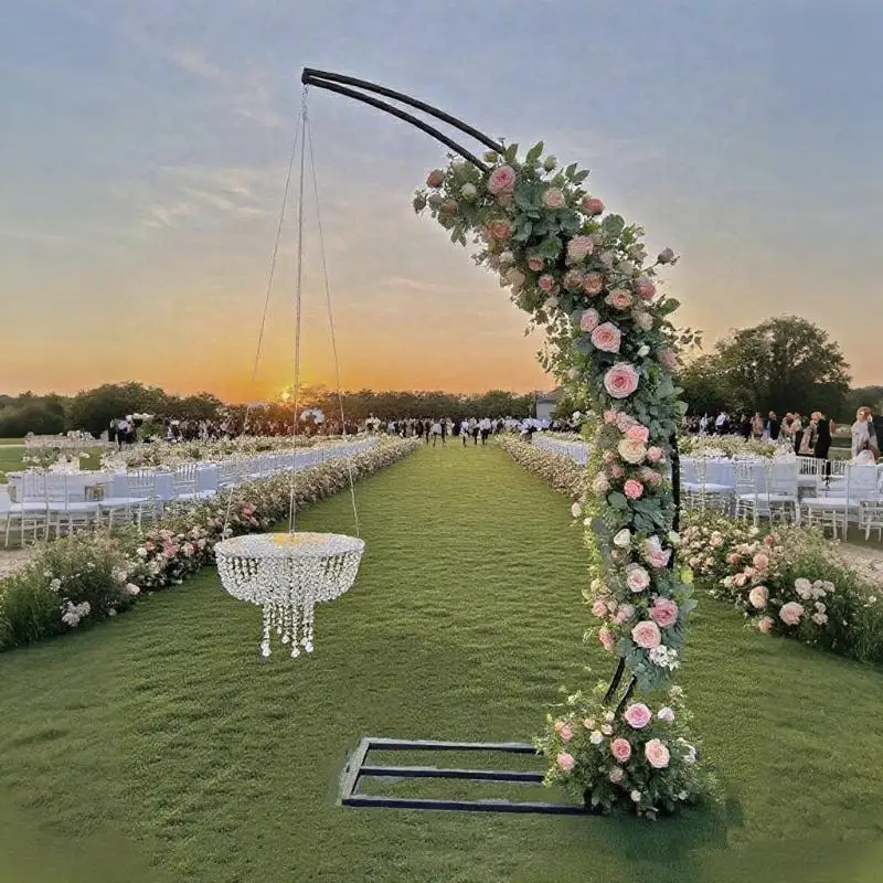 

Luxury Crystal Cake Candy Dessert Chandelier Pendant And Flower Arch Display Shelf, Birthday Party Stage Backdrop Prop Rack 2pcs