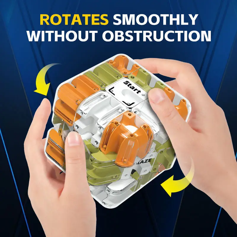 Cubo con rotolamento a sfera 3D Labirinto Puzzle Cube Set da competizione per genitori e figli per l'allenamento del pensiero logico dei bambini e sollievo dallo stress