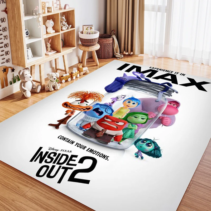 Inside Out 2 Floor Mat Disney Joy Anger Sadness Anime Carpet Bedroom Bathroom Door Non-slip Rug Home Decoration Gift Hot Sales