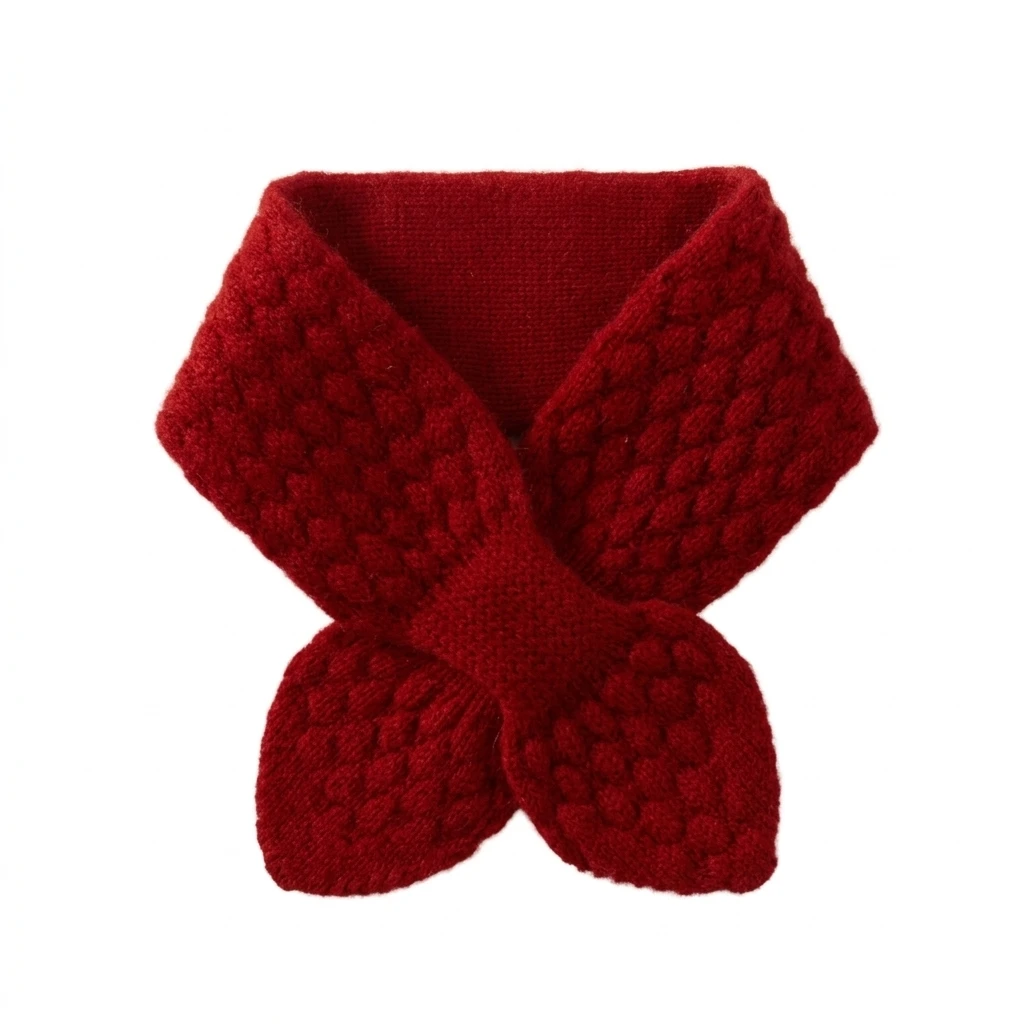 1pc False Collar Scarf Elegant Neck Warmer Women's Solid Color Pull Through Wrap for Fall Winter Coats Daily Wear Soft