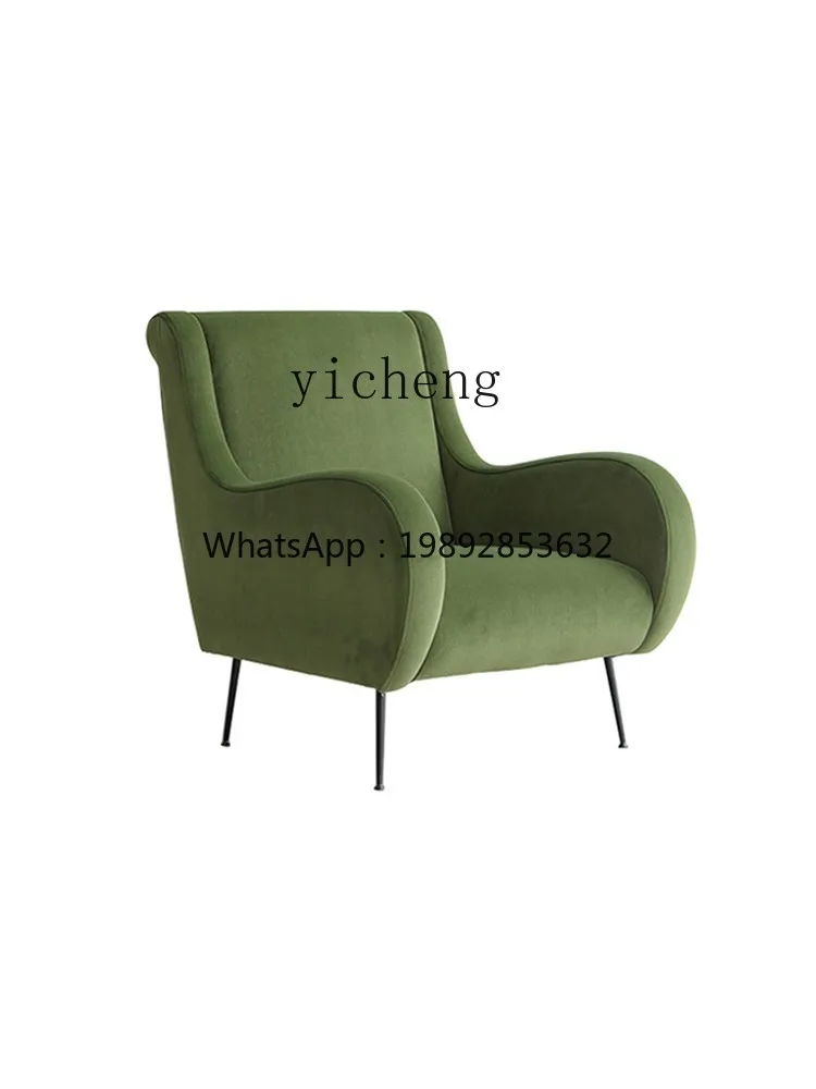 ACC  single sofa chair Nordic expression retro light luxury velvet ins lazy chair thousand bird grid sofa