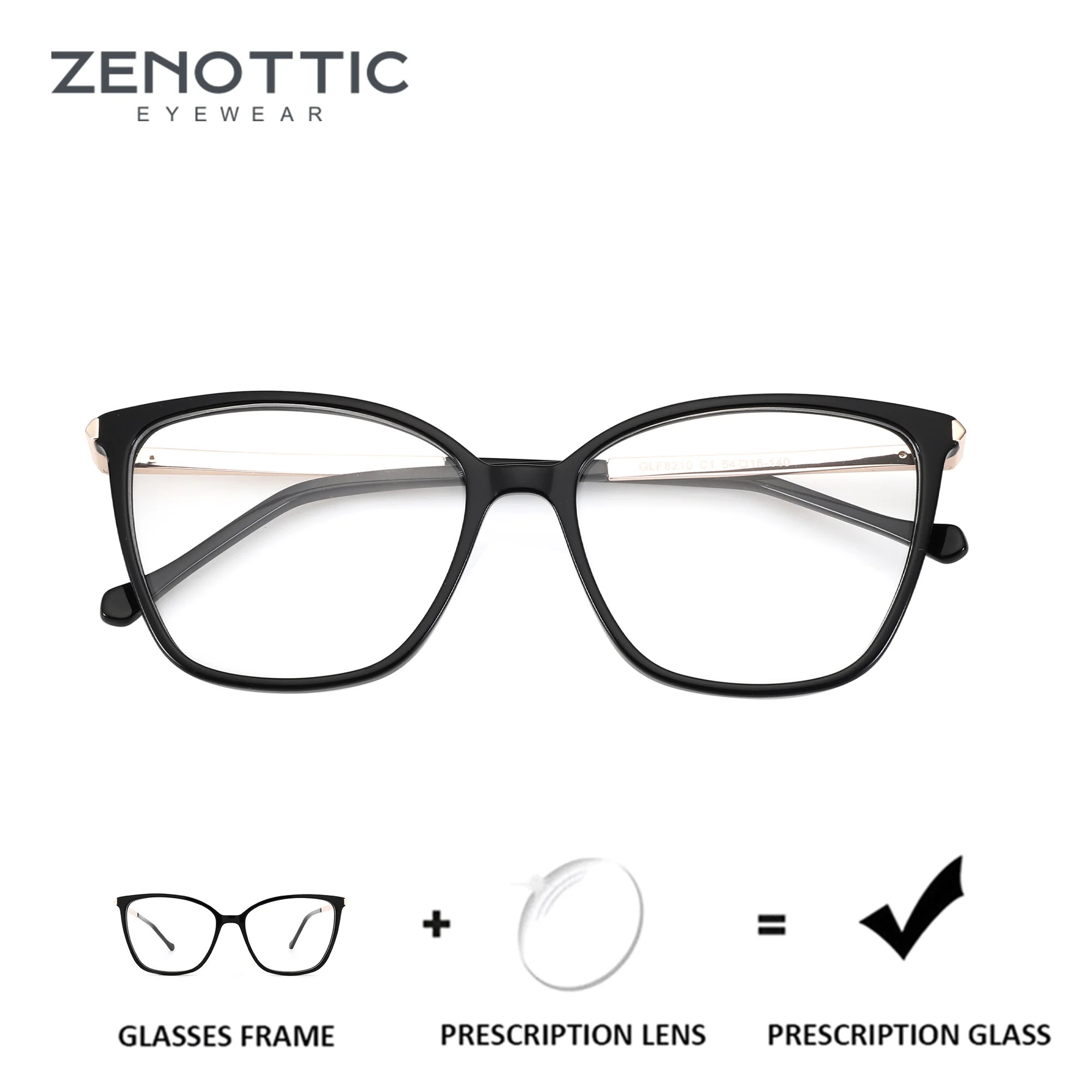 

Очки ZENOTTIC M Size Butterfly с диоптриями для женщин, ацетатная оправа, фотохромные прогрессивные линзы для коррекции близорукости, для ежедневного ношения