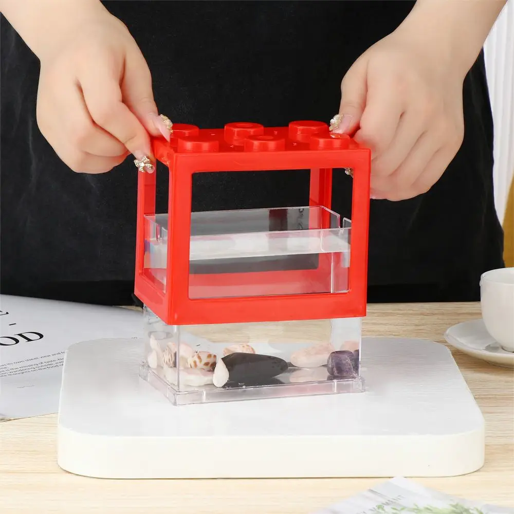 Pet Decoration Building Block Gifts PVC Mini Aquarium Betta Fish Tank Ornamental Betta Fish Accessories