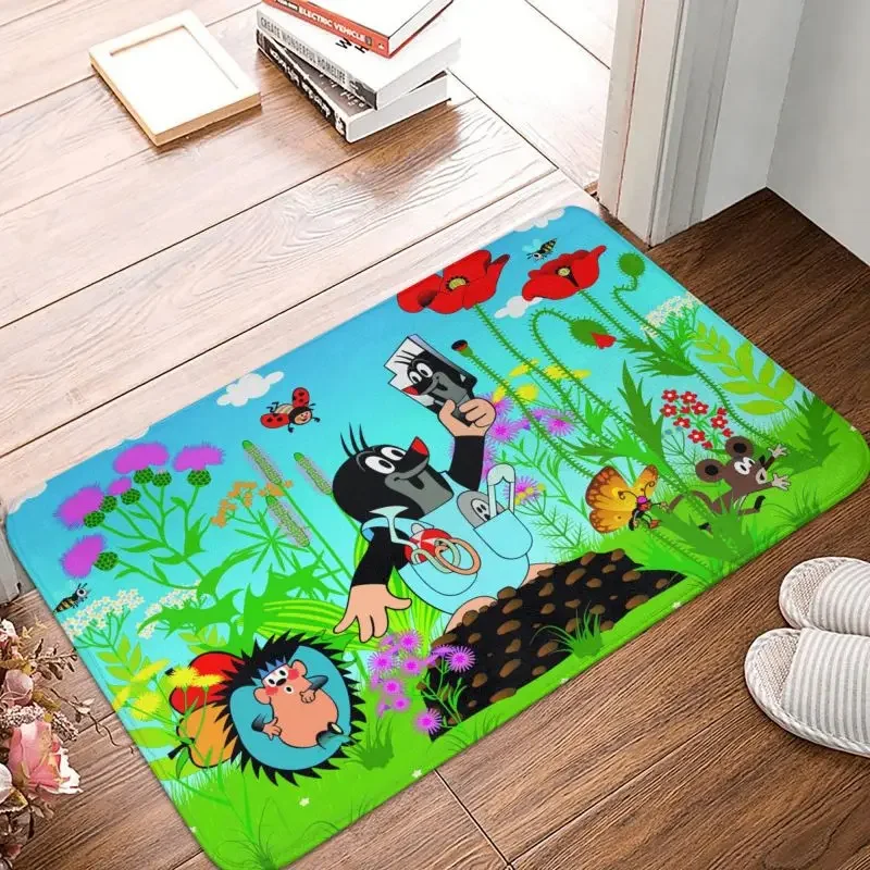 Happy Mole Krtek Front Floor Door Entrance Mat Indoor Cartoon Little Maulwurf Kitchen Bath Doormat Living Room Carpet Rug