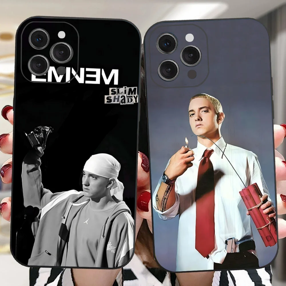 

Rapper E-Eminem Phone Case For IPhone 16 15 14 13 Pro Max 11 12 Mini X Xs XR Se 2022 Black Silicone Cover