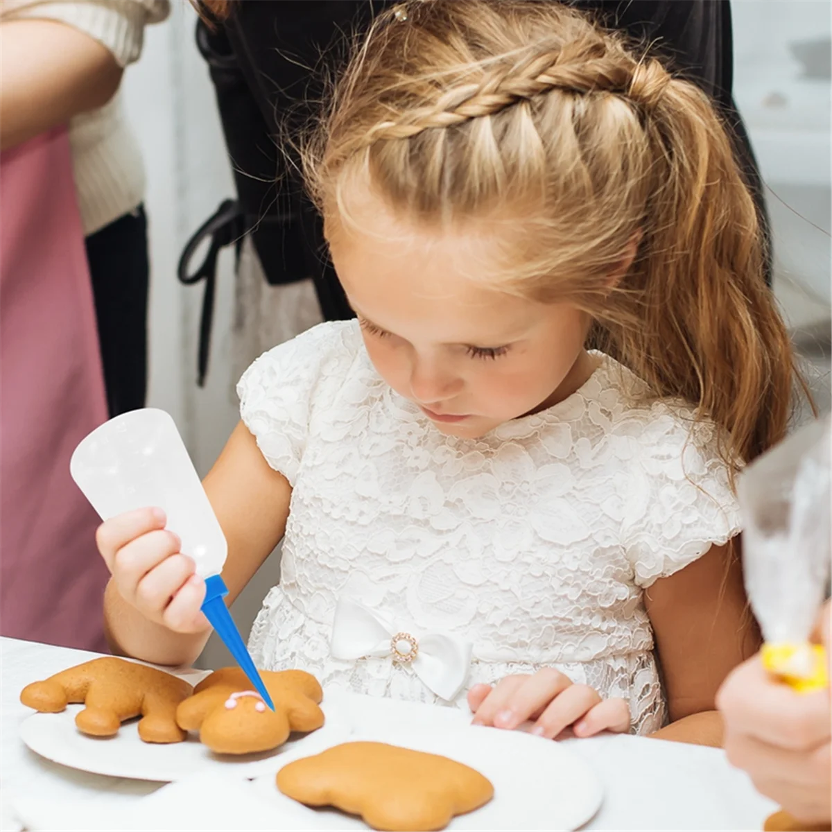 Garrafa aplicadora de cola líquida plástica, branco e azul transparente, 250ml