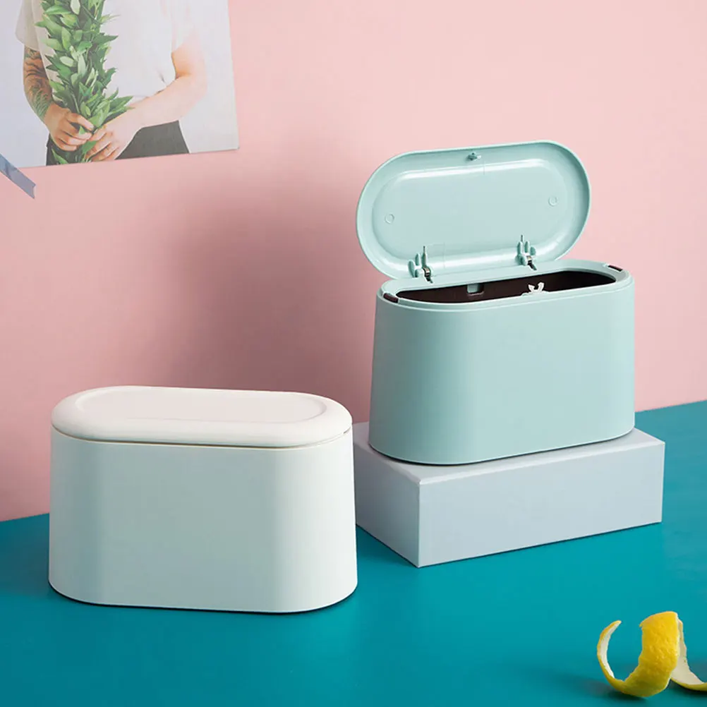 

Desktop Trash Can Garbage Bin Home Accessories Daily Use Pop Up Narrow Kitchen Living Room Bedroom Bathroom Reusable Easy Clean