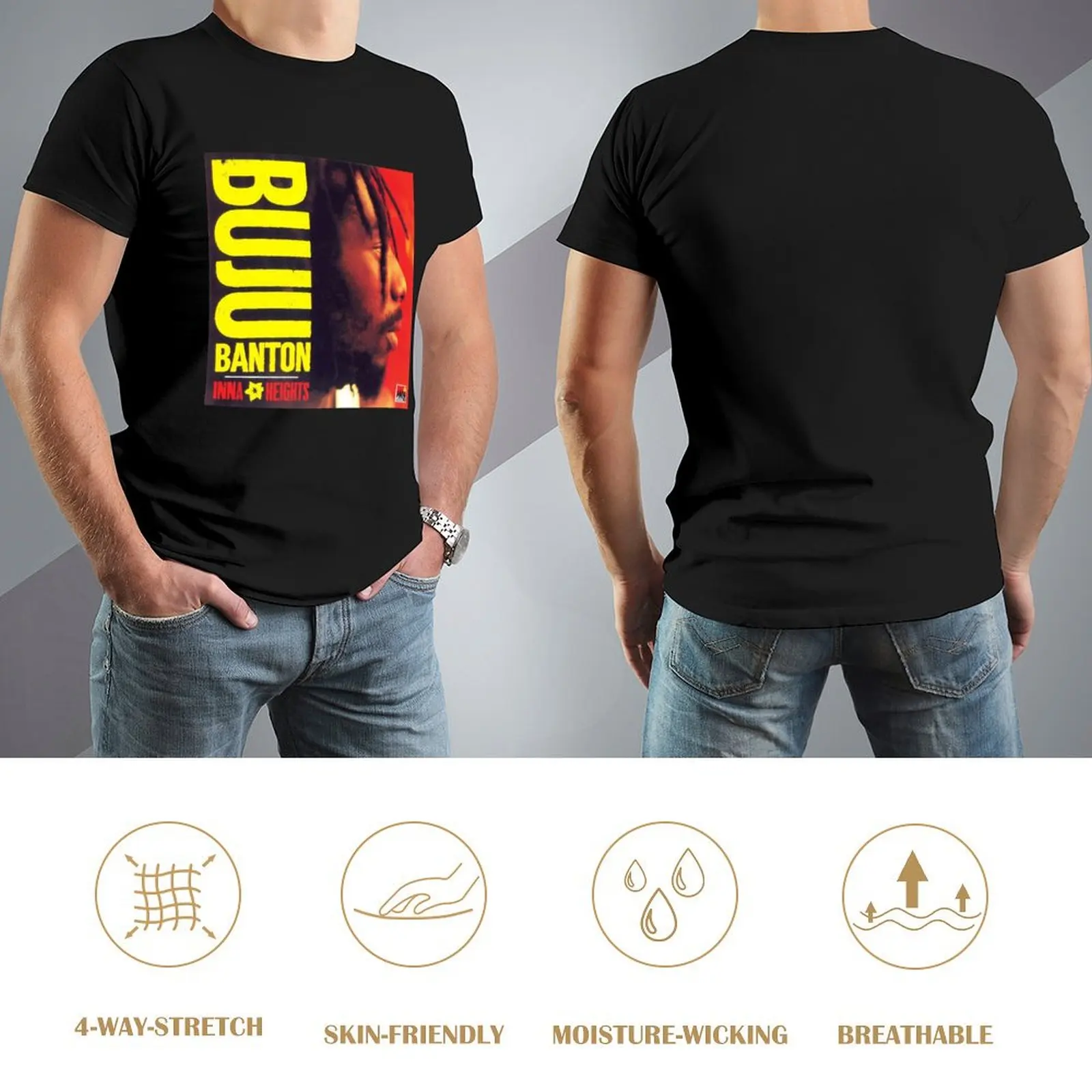 تي شيرت Buju Banton Inna Heights ملابس kawaii هدايا مضحكة لكرة السلة جرافيك تي شيرت ملابس جمالية تي شيرت رجالي قطني