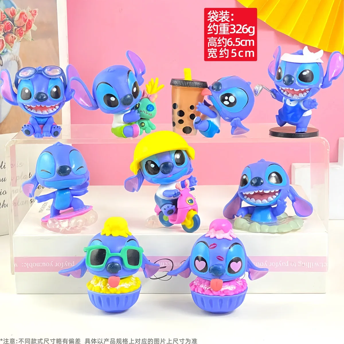 Disney Stitch lalka Model cartoon stitch Action figurki Anime urocza kreskówka zimowa seria opowieści ozdoby na biurko pokoju lalki