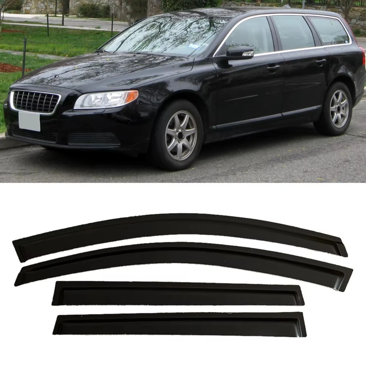 

for VOLVO XC70 2008 2009 2010 2011 2012 2013 2014 2015 2016 Wind Deflectors Rain Guards Door Visor Vent Ventvisor Window Visor