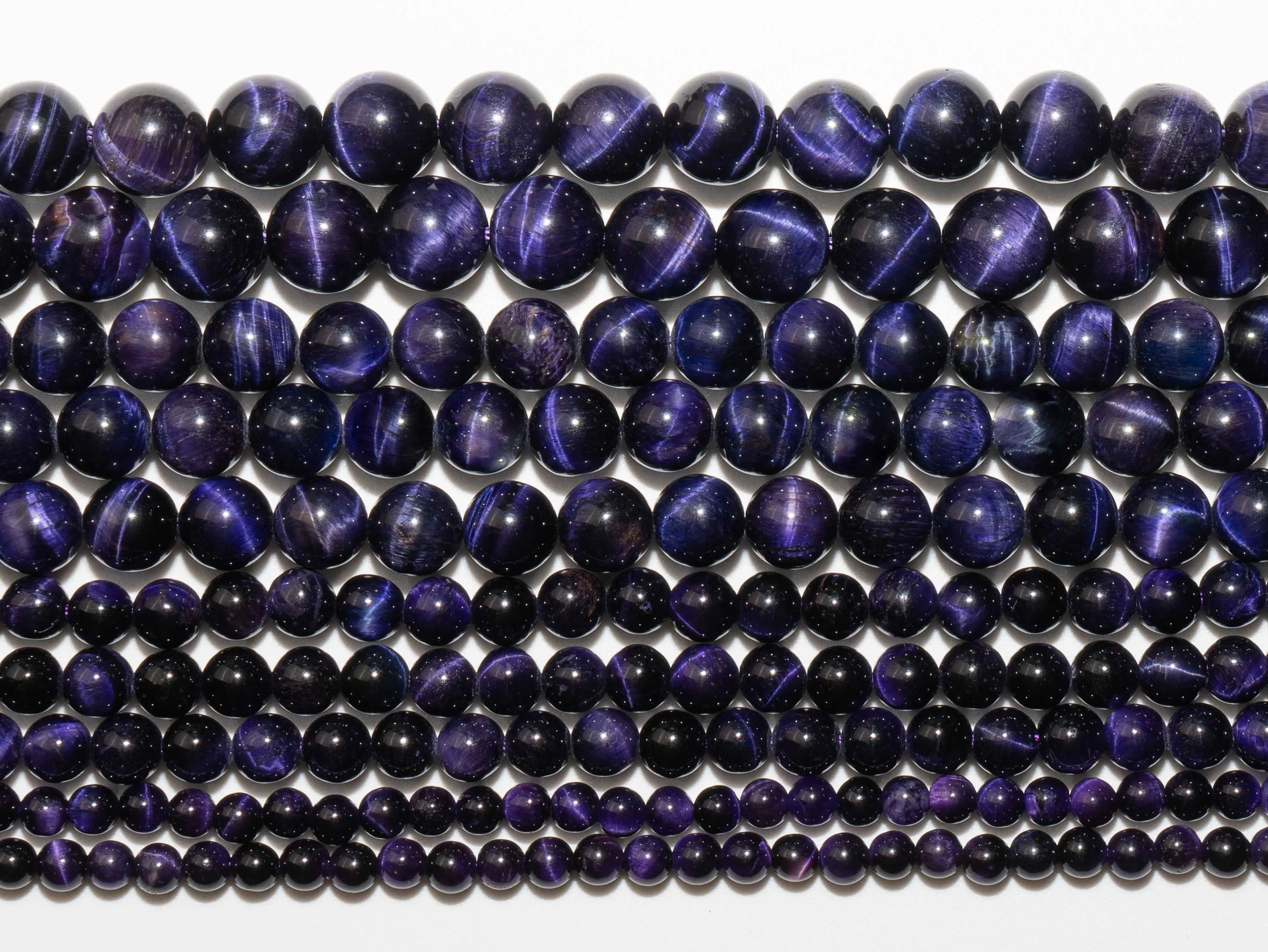 Natural Stone Purple Tiger Eye Beads Gemstone Loose Beads Round Shape Size Options 4/6/8/10/12mm for Jewelry Making