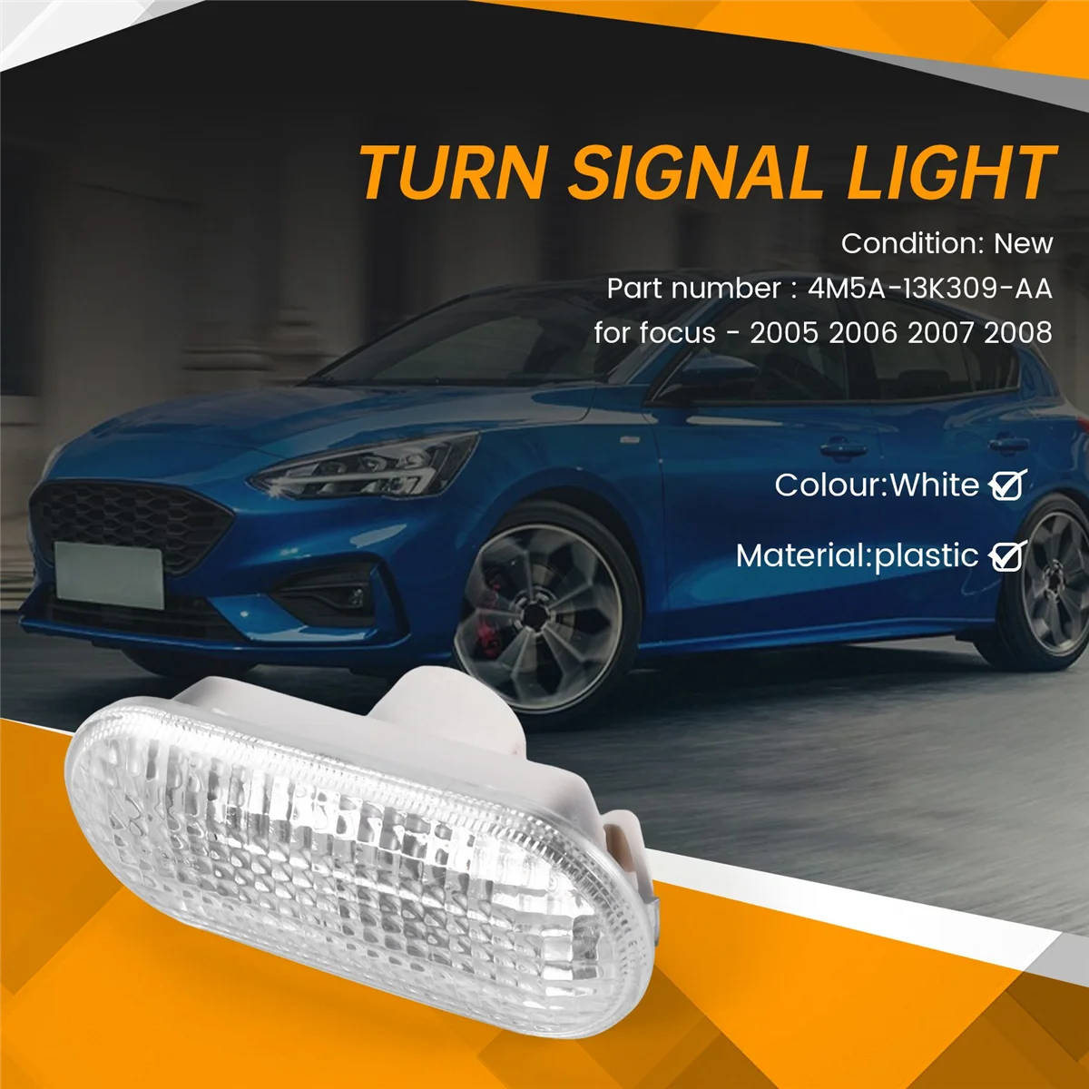 AT77 Боковой габаритный фонарь на крыло автомобиля для Ford Focus 2 2005-2008 4M5A-13K309-AA