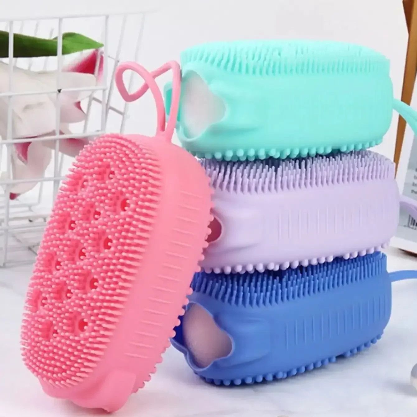 1pc-Soft Silicone Body Brush Wash Bath Shower Exfoliating Skin Fit For  Bath Shampoo Massage Brush Supplies Dropship