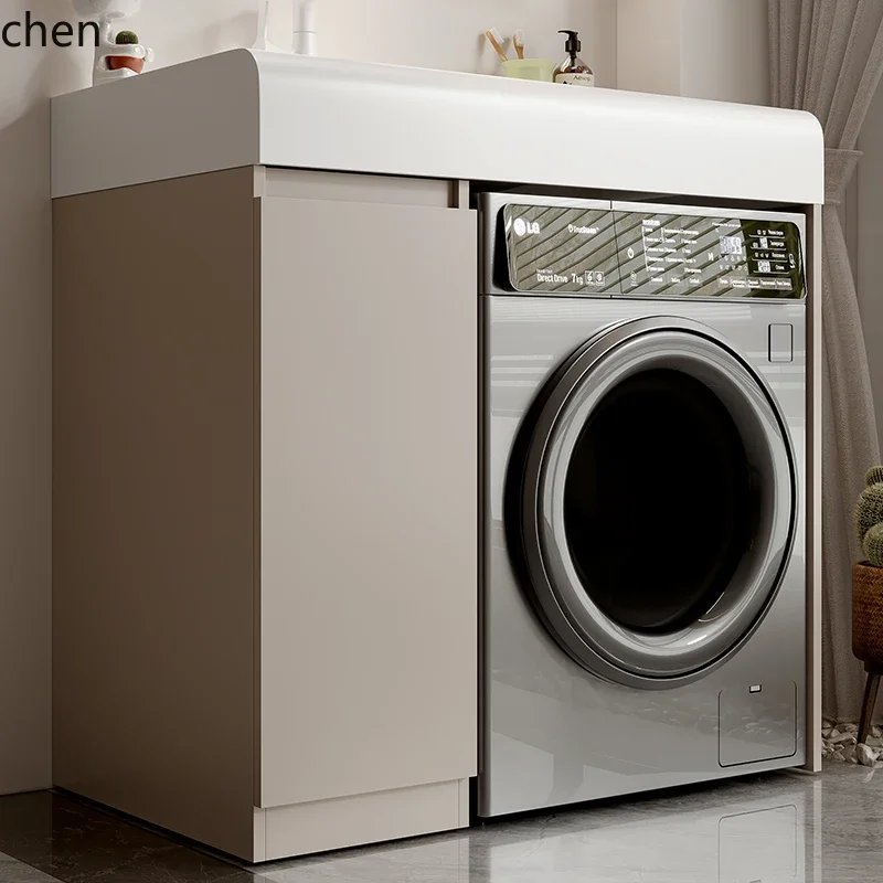 D3- All-Aluminum Small Apartment Integrated Basin Machine Top Basin Washing Machine Integrated Cabinet Bathroom Washstand