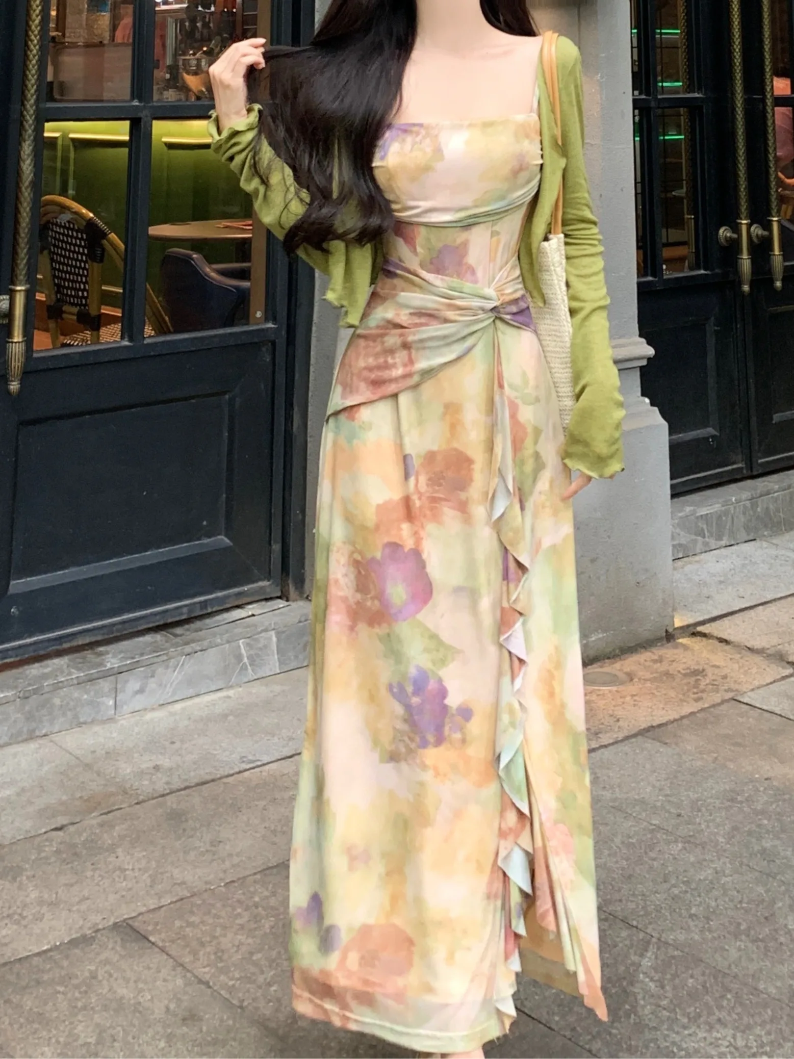 

Женская блузка-платье больших размеров Pure Desire с градиентным цветом и кружевной отделкой, летний новый дизайн, открытый кардиган, модный стиль