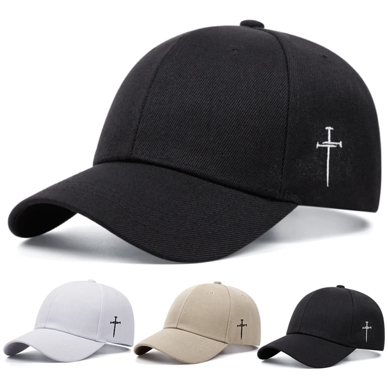 2025 New Side Cross Embroidered Baseball Hat Men's Simple High Quality HipHop Hat Women's Outdoor Sports Sunshade Decorative Hat