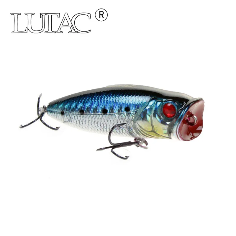 

LUTAC Popper 80mm 18.7g 8Colors Hard Lure 3D Fish Eye Top Water Classical Fishing Hook