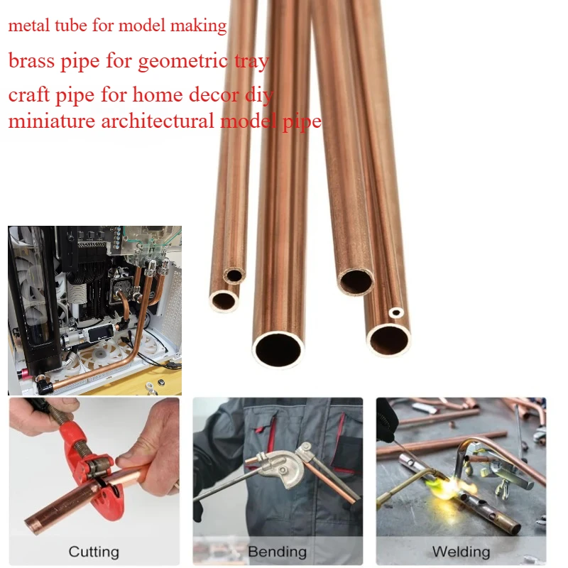 For DIY Craft Brass Tube Golden Hollow Round Pipe100-500mm Length Smooth Finish Metal Piping Material for Hobbyists Model Making