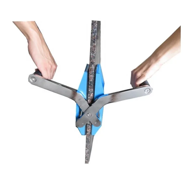 Portable double hand stone slab carry clamp lifter