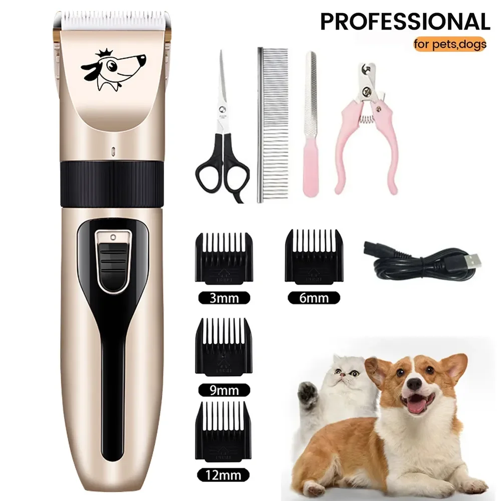 Dog Clipper Dog Hair Trimmer Grooming (Pet/Cat/Dog/Rabbit) Haircut Trimmer Shaver Set Pets Cordless Rechargeable Professional