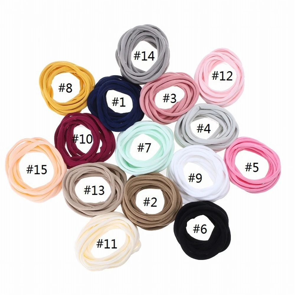 100 Teile/los Baby Mädchen DIY Stretchy Dünne Nylon Mädchen Elastische Abendessen Weiche Stirnband Baby Zubehör Infant Kopfbedeckungen Baby Artikel – Detail 4